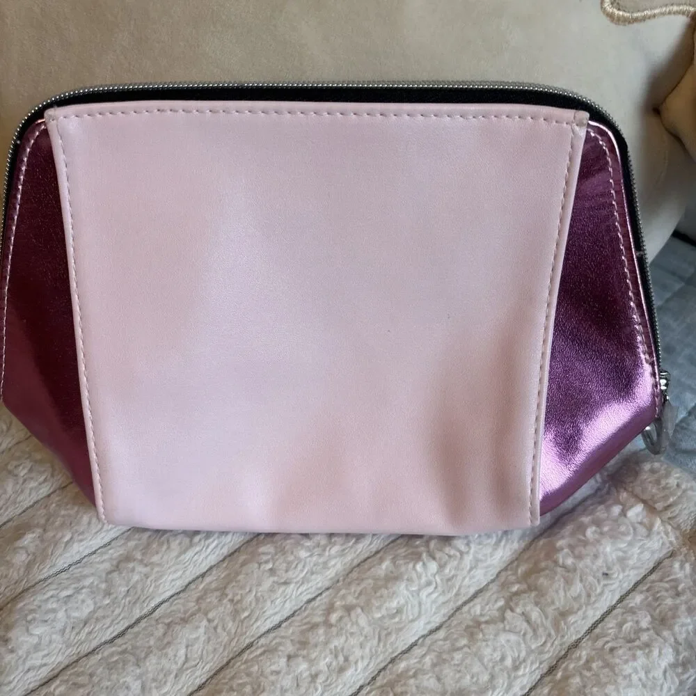 MARY KAY Soft Pink and Metallic Pink Mary Kay makeup bag. 9in.